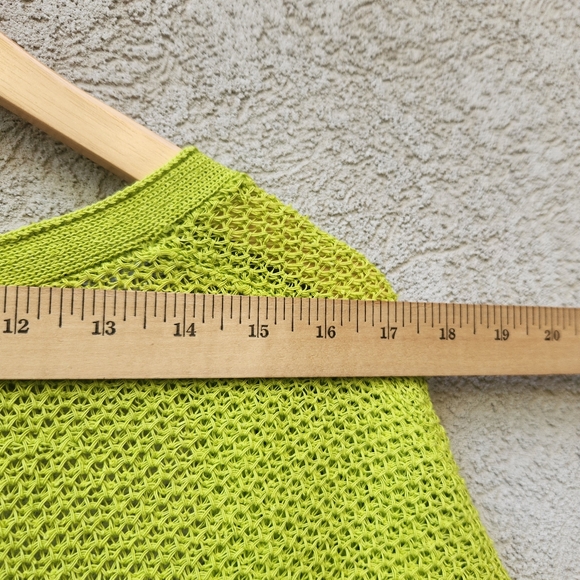COLDWATER CREEK Women's Sweater Vest Size 2X Green Linen Chunky Knit - Picture 8 of 10